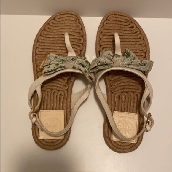 Tory Burch Ivory Box Penny Sandals - Picture 5 of 5